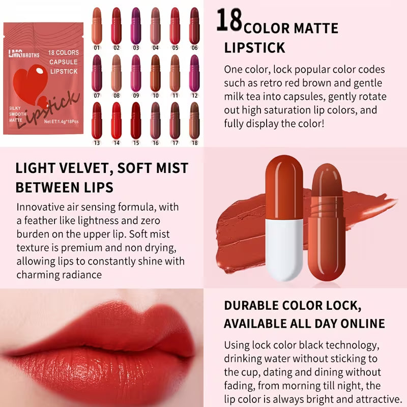 Mini Capsule Lipstick Set pack of 6