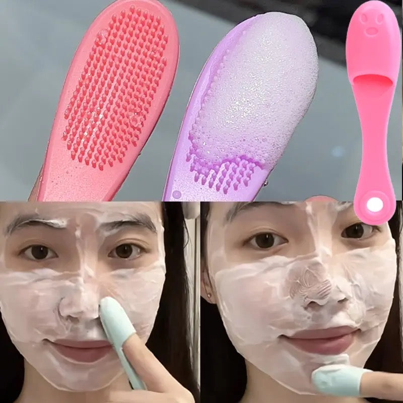 2 in 1 Silicone Nose Finger Brush  buy 1 get 1 free😍