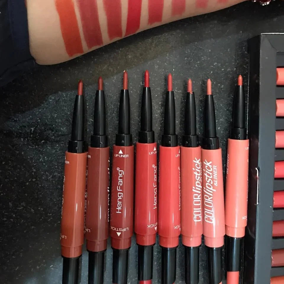 💋 2 In 1 Lipstick + Lip Liner