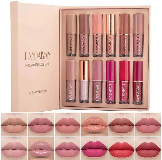🎉Up to 70% discount 💋12-Piece Lip Set: Matte & Gloss for Every Look