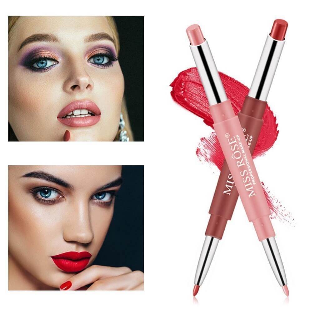 💋 2 In 1 Lipstick + Lip Liner
